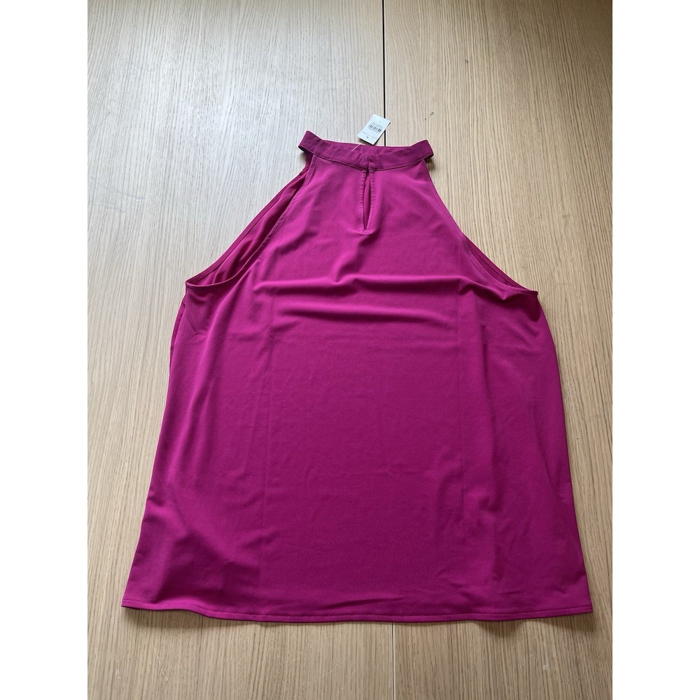 Ann Taylor Women's Large Fuchsia Halter Neck Blouse Sleeveless NWT - Picture 5 of 5